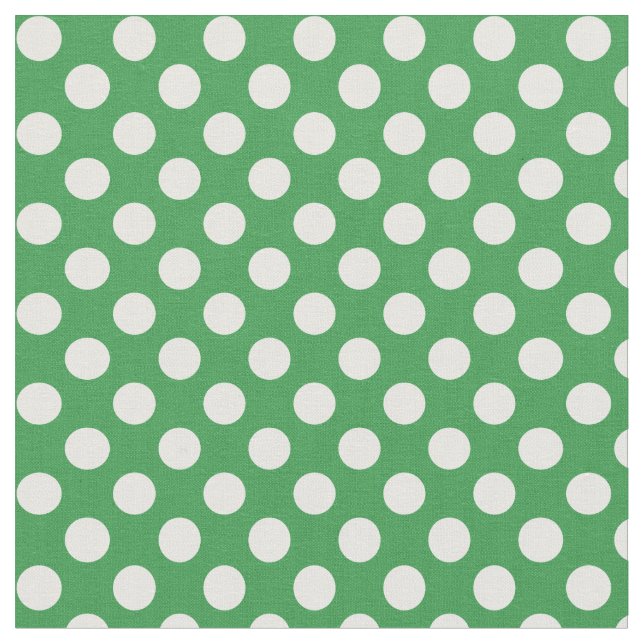 Kelly Green and White Polka Dot Fabric (Close Up)