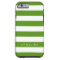 Kelly Green and White Striped Pattern Custom Name