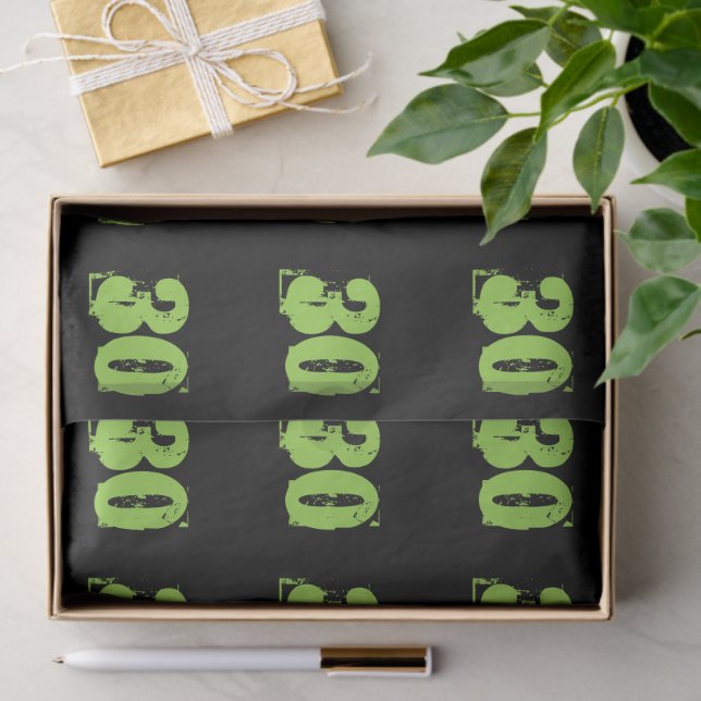 Kelly Green & Black 30th Dirty 30 Thirtieth Party Tissue Paper (Gift)