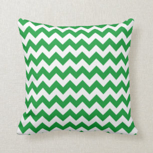 Kelly Green Chevron Stripes Cushion