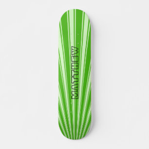 Kelly green Colour Stripe Funky Pattern Skateboard