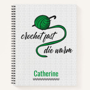 Kelly Green Crochet Fast, Die Warm Notebook