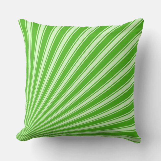 Kelly green Funky Sun Rays Background Cushion (Front)