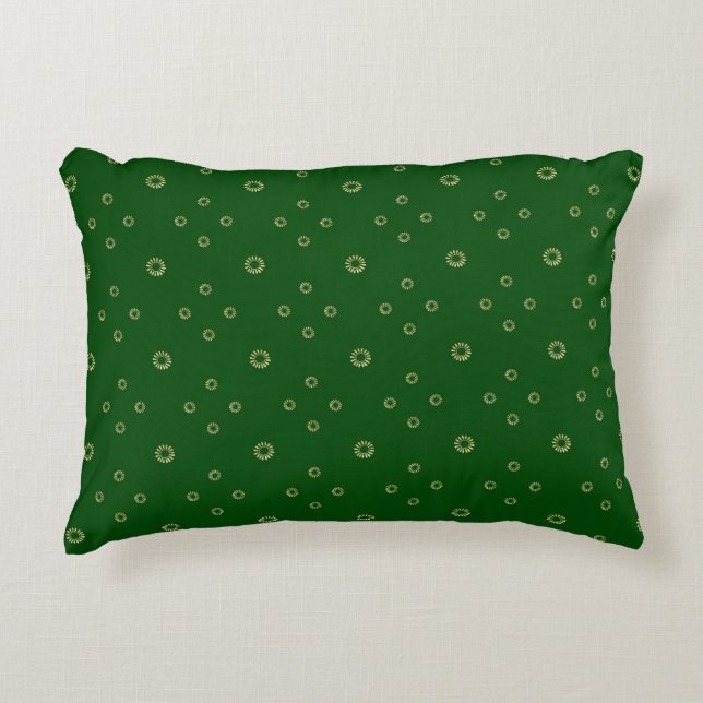Kelly Green | Golden Zinnia Sun Decorative Cushion (Front)