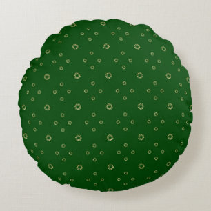 Kelly Green Golden Zinnia Sun Round Cushion