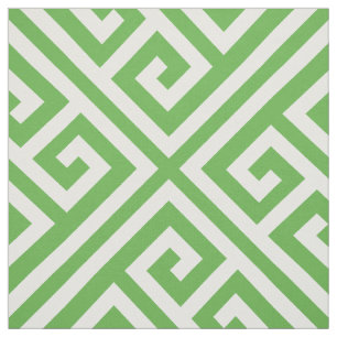 Kelly Green Greek Key Large Scale Fabric