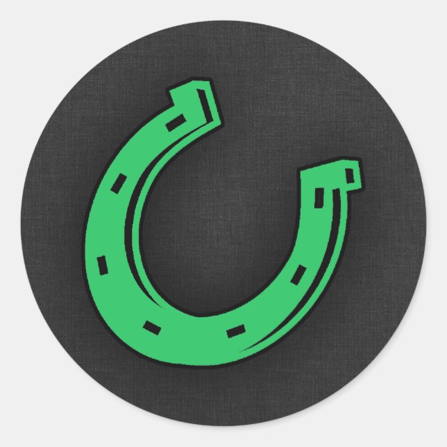 Kelly Green Horseshoe Classic Round Sticker (Front)