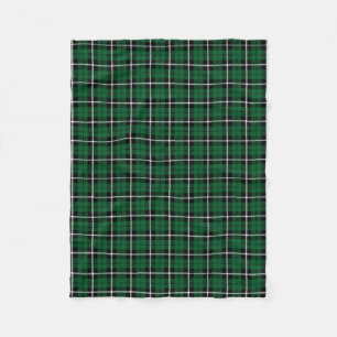Kelly green Irish green white/black stripe Fleece Blanket