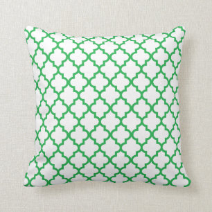 Kelly Green Lattice Pattern Pillow