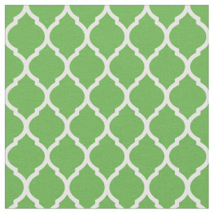 Kelly Green Moroccan Quatrefoil Fabric