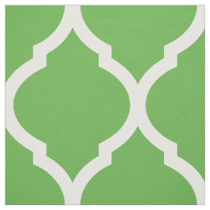 Kelly Green Moroccan Quatrefoil Large Scale Fabric