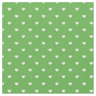 Kelly Green Polka Dot Hearts Fabric