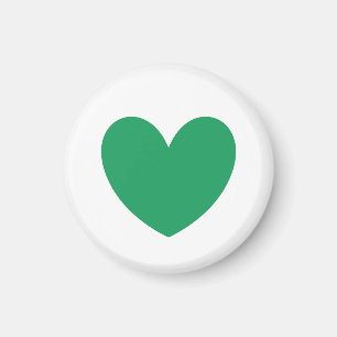 Kelly green polka hearts on white magnet