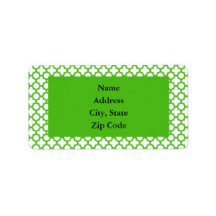 Kelly Green Quatrefoil Pattern Label