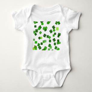 Kelly green “Shamrocks Falling”   Baby Bodysuit