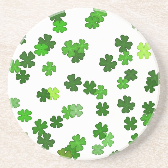 Kelly green “Shamrocks Falling” Coaster (Front)