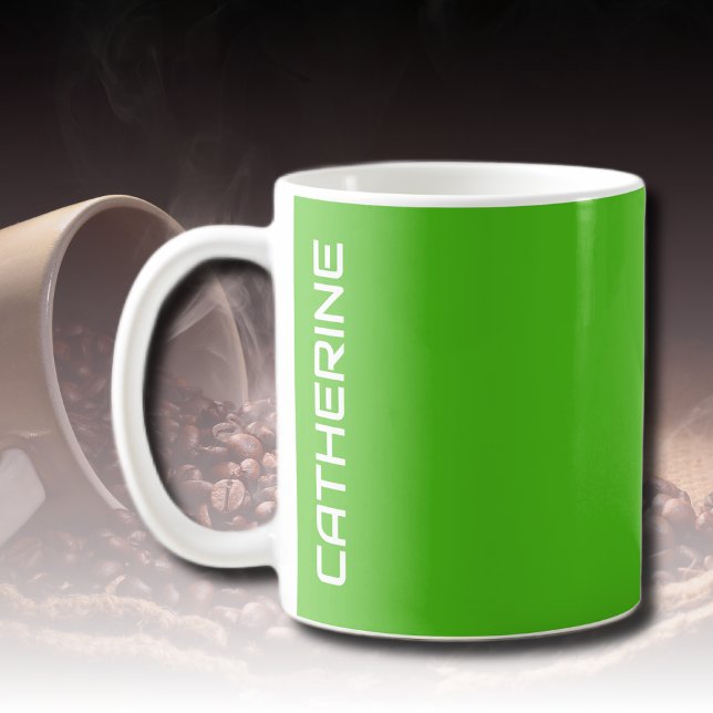 Kelly Green Solid Colour Personalised  Coffee Mug (Creator Uploaded)