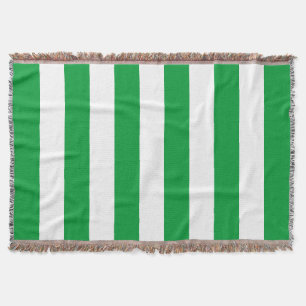 Kelly Green Stripes Pattern Throw Blanket