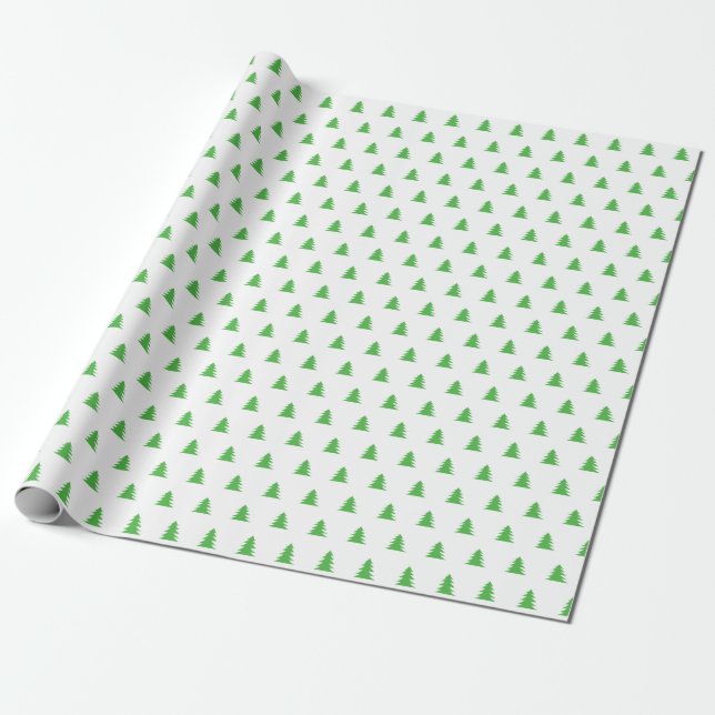 Kelly Green Style Christmas Pine Tree Minimalist  Wrapping Paper (Unrolled)