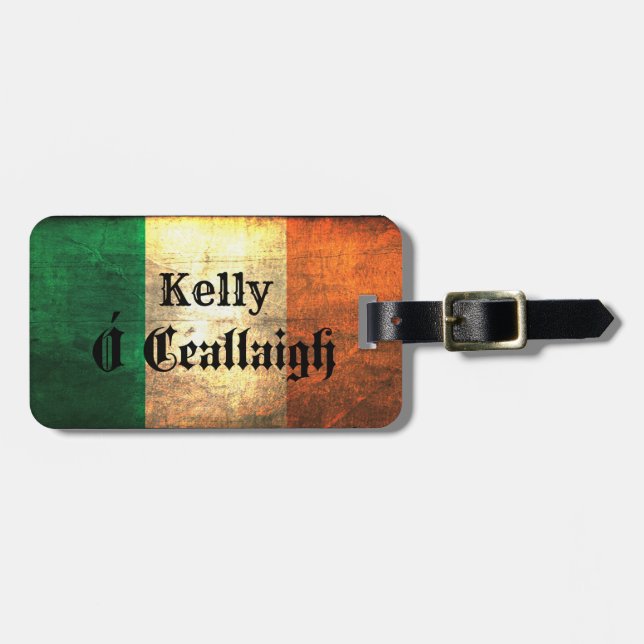 Kelly Irish Flag Luggage Tag (Front Horizontal)