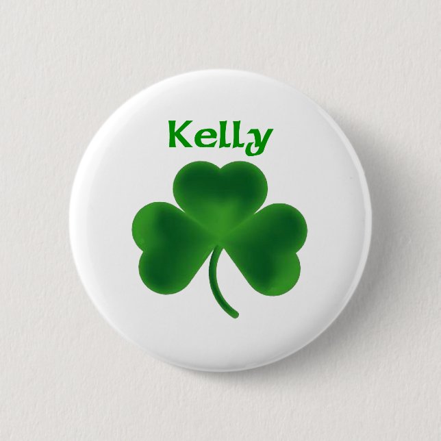 Kelly Shamrock 6 Cm Round Badge (Front)