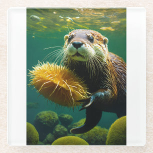 Kelp Forest Playground: The Otter’s World Glass Coaster