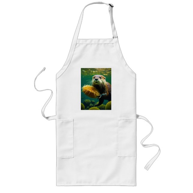 Kelp Forest Playground: The Otter’s World Long Apron (Front)