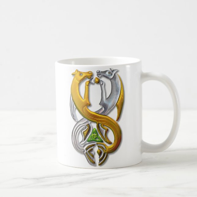 Kelpie gold and silver coffee mug (Right)