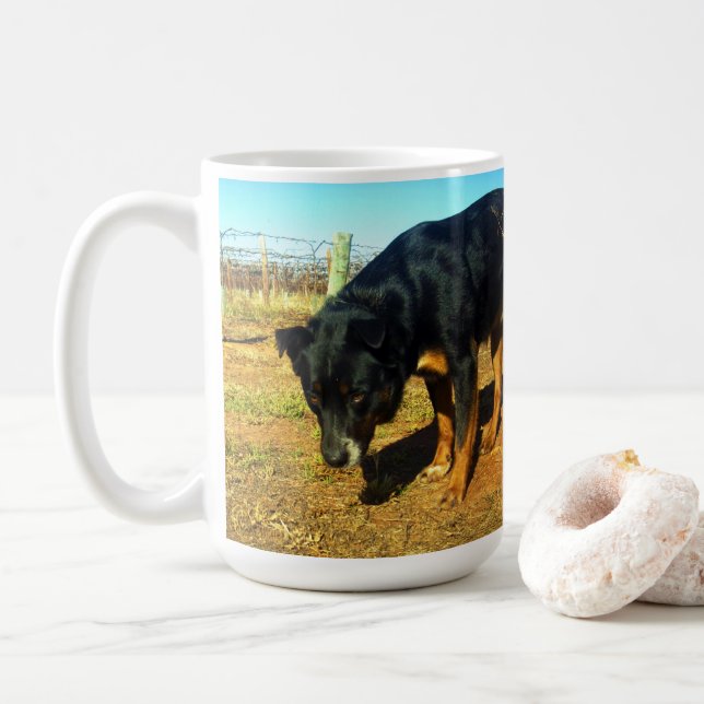 Kelpie Sooky Face,  Coffee Mug (With Donut)