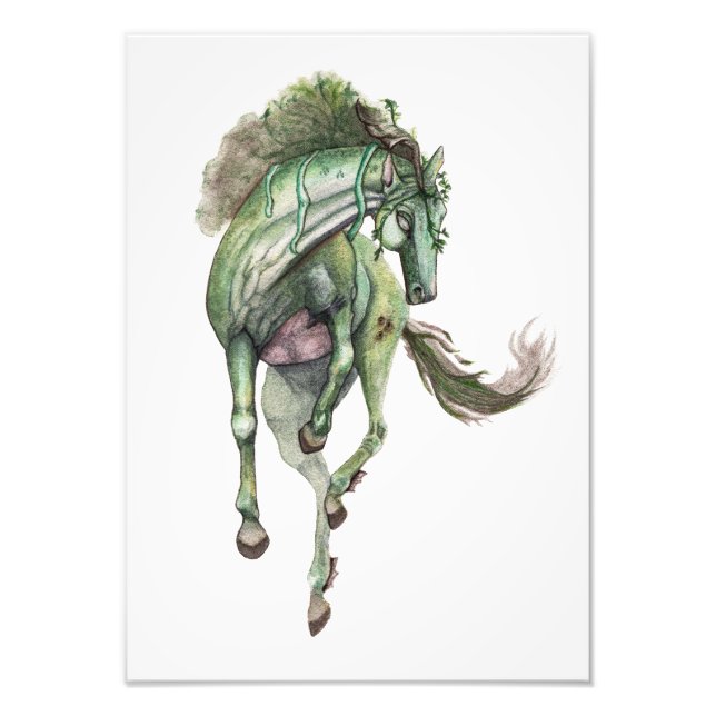 Kelpie Water Horse in Watercolours Photo Print (Front)