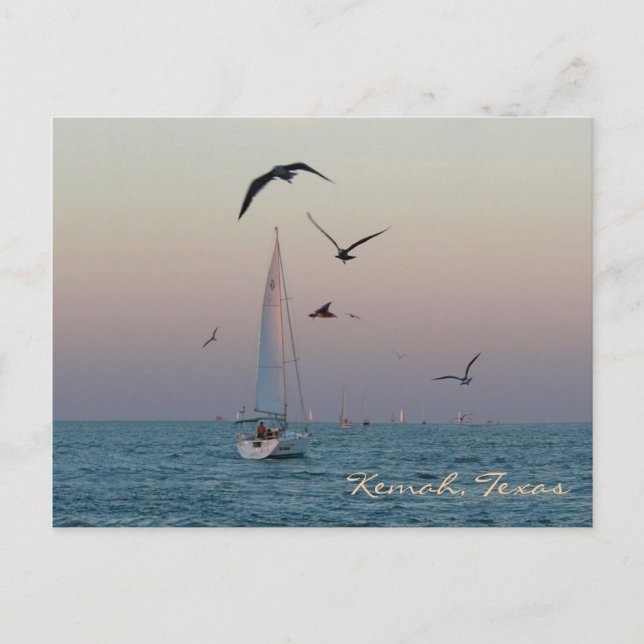 Kemah sailboat postcard - customised (Front)