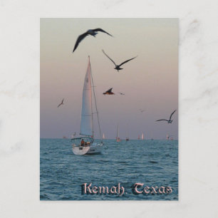 Kemah Sailboat postcard - customised