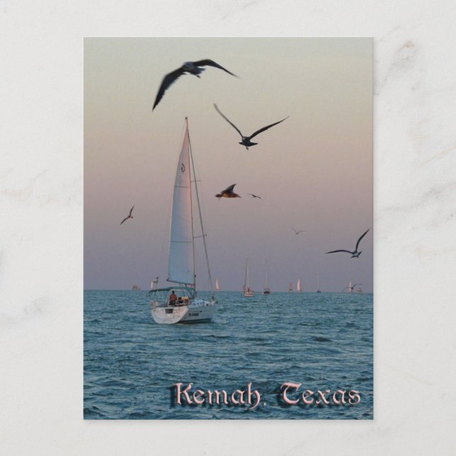 Kemah Sailboat postcard - customised (Front)