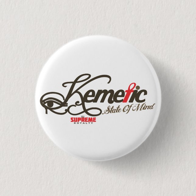Kemetic State of Mind Button (Red/Brown) (Front)