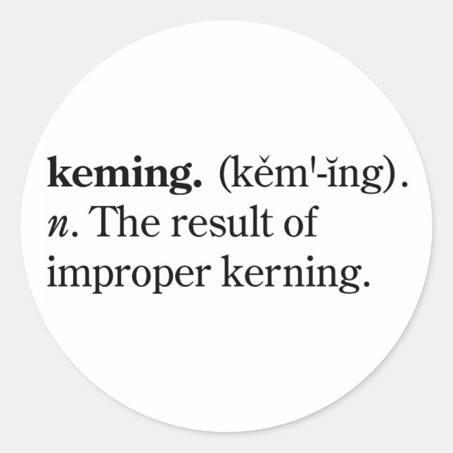 Keming Classic Round Sticker (Front)