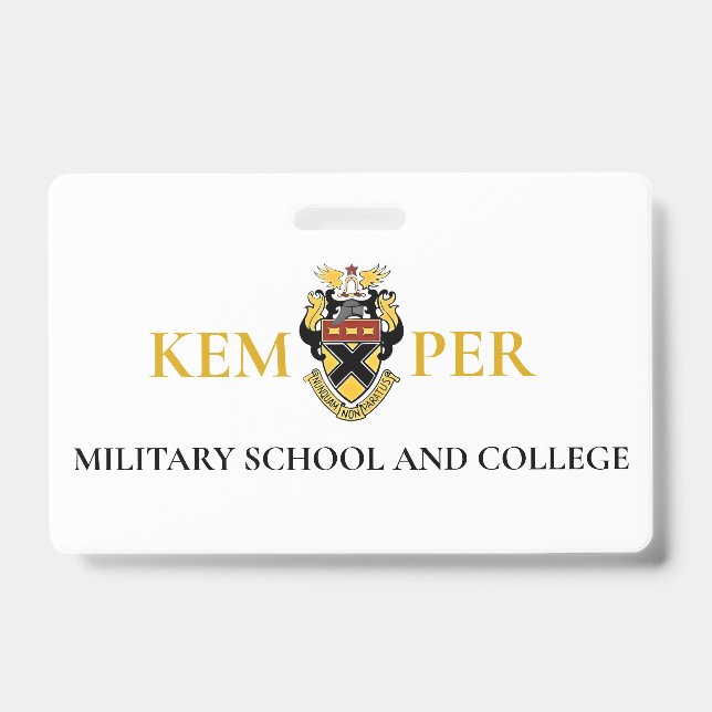 Kemper Military School and College ID Badge (Front)