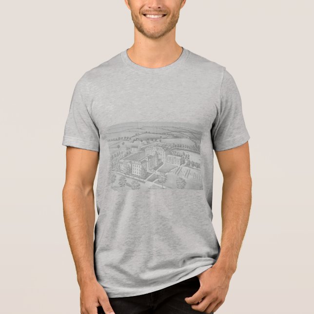 Kemper Old Postcard Aerial View Bella+Canvas Tri-Blend Shirt (Front)