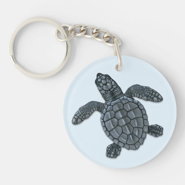Kemp's Ridley Sea Turtle Hatchling Keychain (Front)