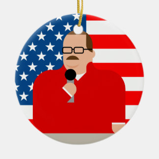 Ken Bone Christmas Ornament: American Flag Ceramic Ornament