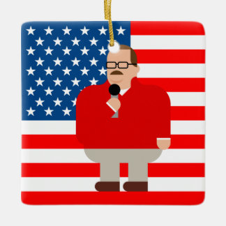 Ken Bone Christmas Ornament: American Flag Ceramic Ornament