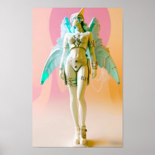 Ken Gage Future Perfect Vapowave Angel Poster