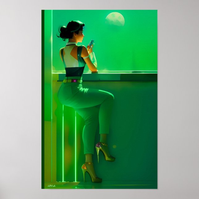 Ken Gauge Waiting on the Future Science Fiction Poster (Front)