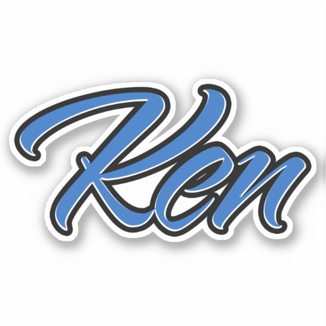 Ken name blue sticker embroiderset (Front)
