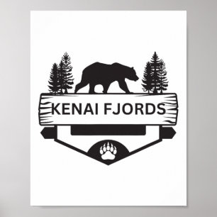 Kenai Fjords Alaska Wildlife Bear Hiking Camping S Poster