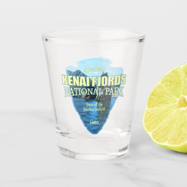 Kenai Fjords (arrowhead) Shot Glass (Front)