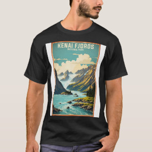 Kenai Fjords National Park Alaska USA Vintage Trav T-Shirt