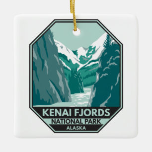 Kenai Fjords National Park Alaska Vintage  Ceramic Ornament