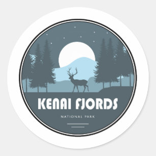 Kenai Fjords National Park Deer Classic Round Sticker