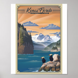 Kenai Fjords National Park Litho Artwork Poster