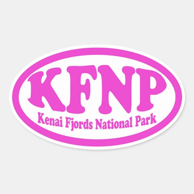 Kenai Fjords National Park pink oval sticker (Front)